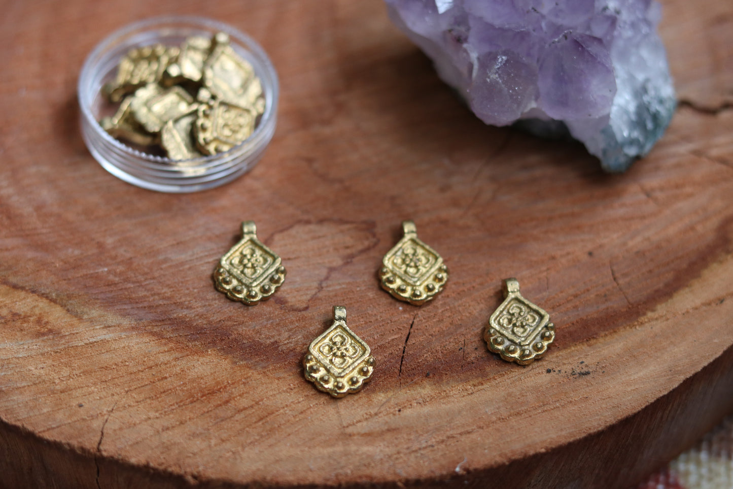 Raw brass charms
