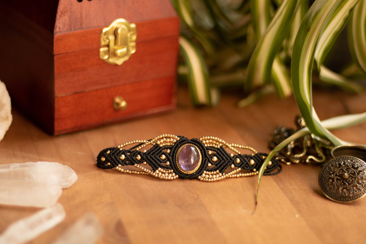 Grooved stone bracelet