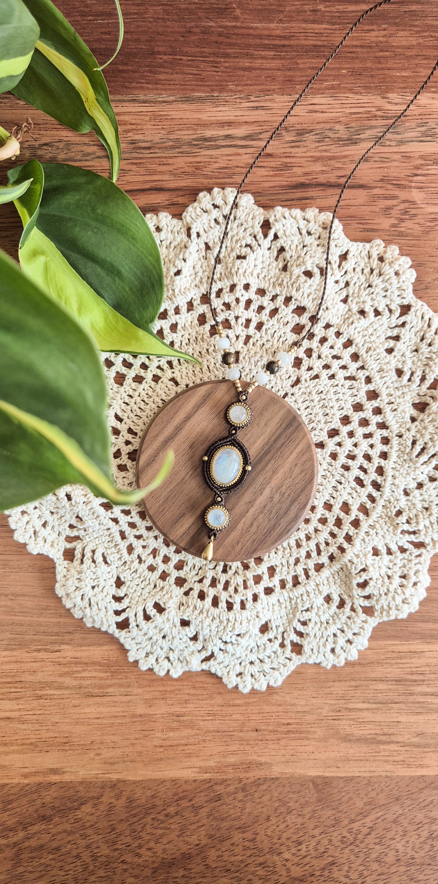 Luna – Customisable Micro‑Macramé Pendant (Handmade in Australia)