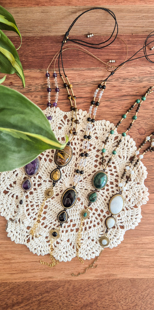 Freya – Customisable Micro‑Macramé Pendant (Handmade in Australia)