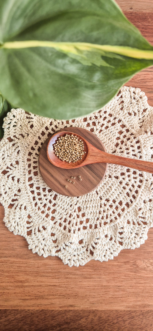 2mm Brass or Silver Beads – Jewellery Making Supplies (Macramé & Beading)