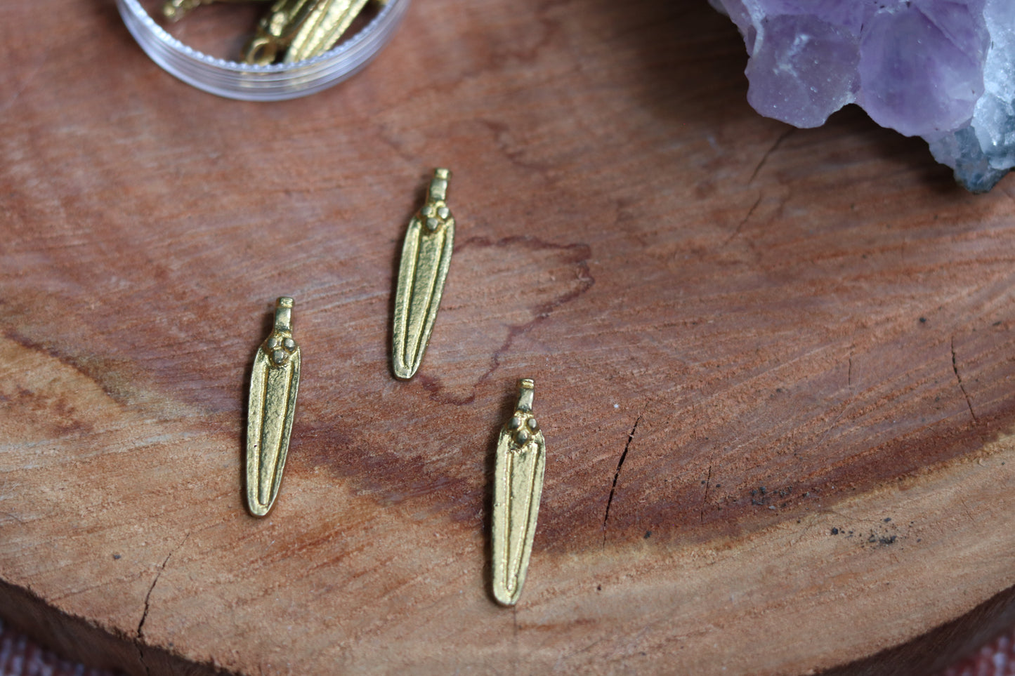 Raw brass charms