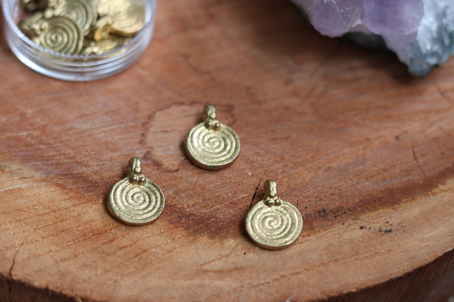 Raw brass charms