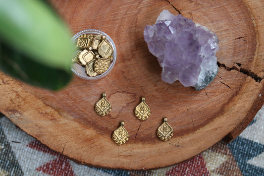 Raw brass charms