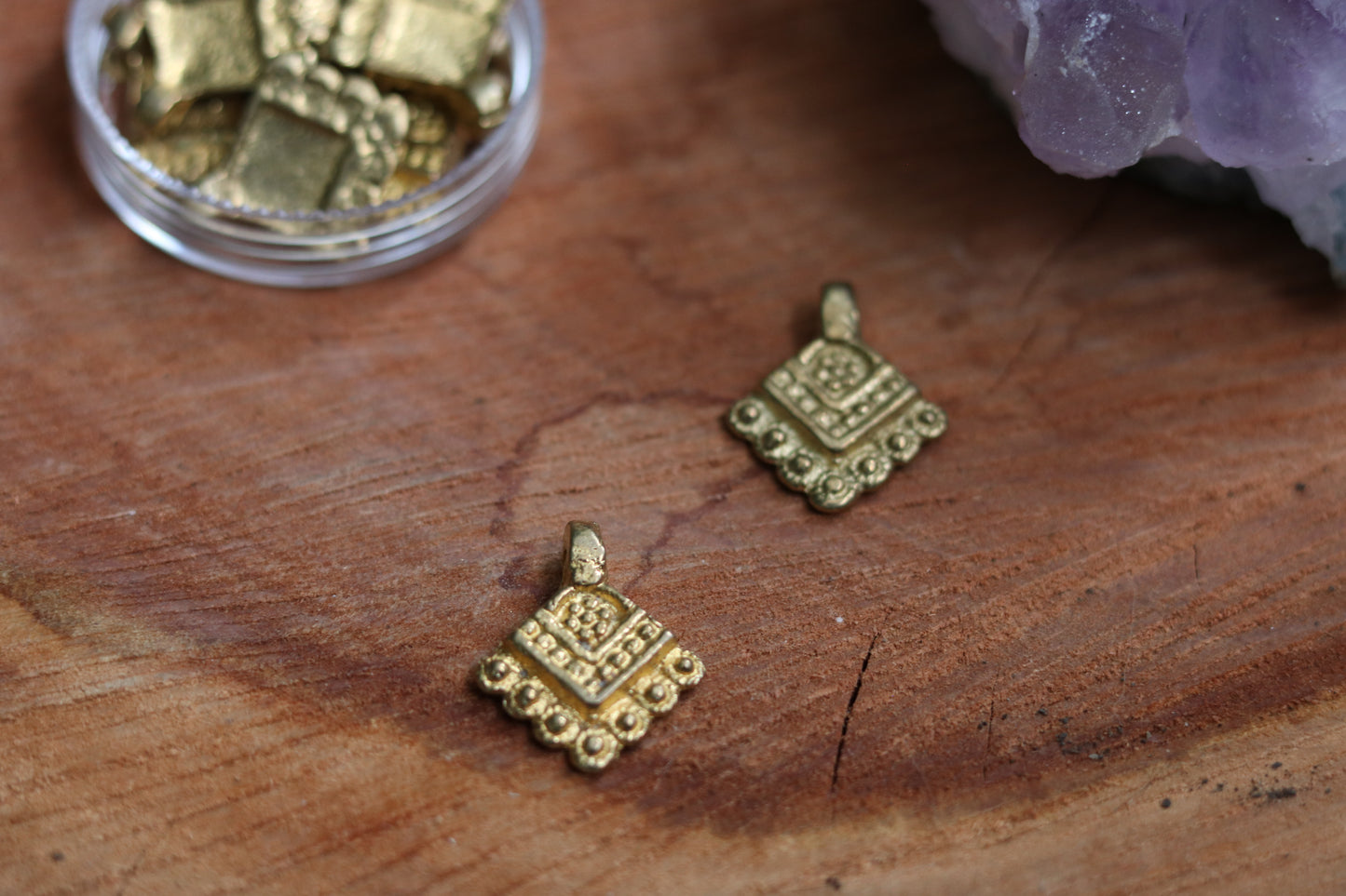 Raw brass charms