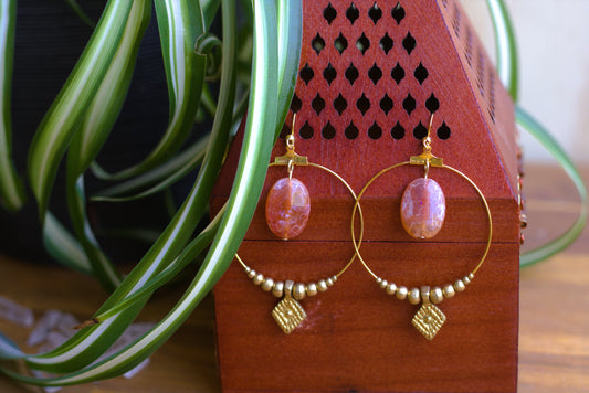 Cornaline earrings with charms