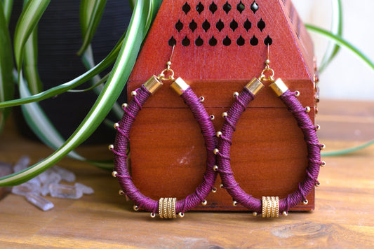 Marron earrings with beads